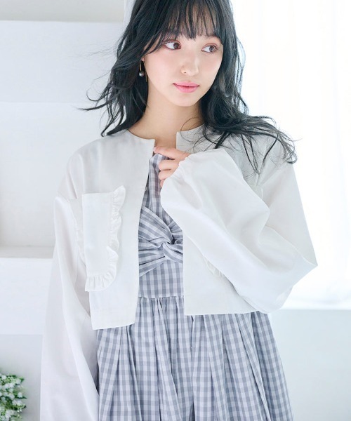 Chesty(チェスティー)の「フリル×ジャガードジャケット&ワンピース(ワンピース・レディース・ストライプ/チェック・0/1)」の7枚目の写真