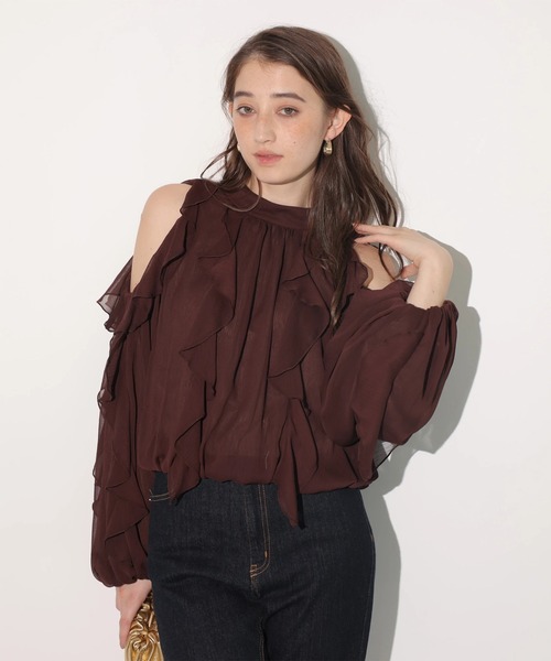 オフショルフリルシアーブラウス（シャツ/ブラウス）｜Rirandture（リ