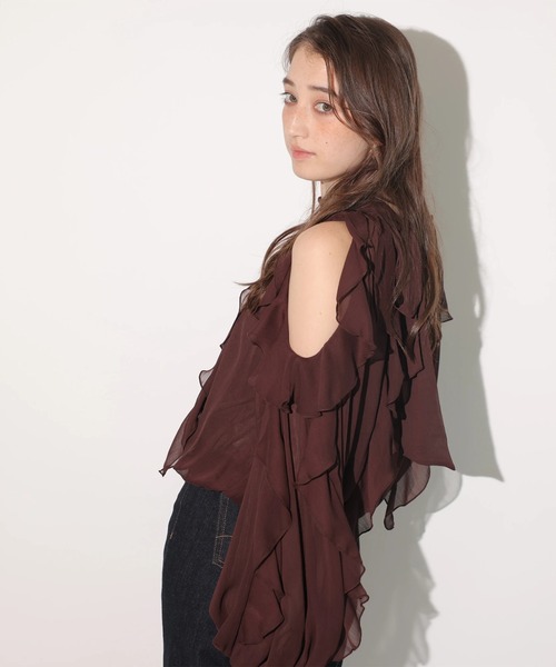 Rirandture（リランドチュール）の「オフショルフリルシアーブラウス（シャツ/ブラウス・レディース・ブラウン/ミント・2/1）」の17枚目の写真