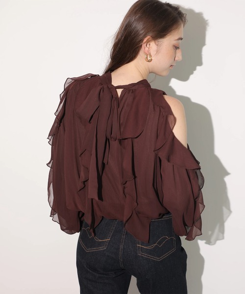 Rirandture（リランドチュール）の「オフショルフリルシアーブラウス（シャツ/ブラウス・レディース・ブラウン/ミント・2/1）」の18枚目の写真