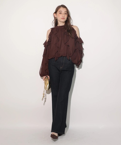 オフショルフリルシアーブラウス（シャツ/ブラウス）｜Rirandture（リ