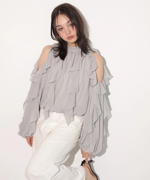 【タグ付き】Rirandure オフショルフリルシアーブラウス オフショルフリルシアーブラウス（シャツ/ブラウス）｜Rirandture（リ