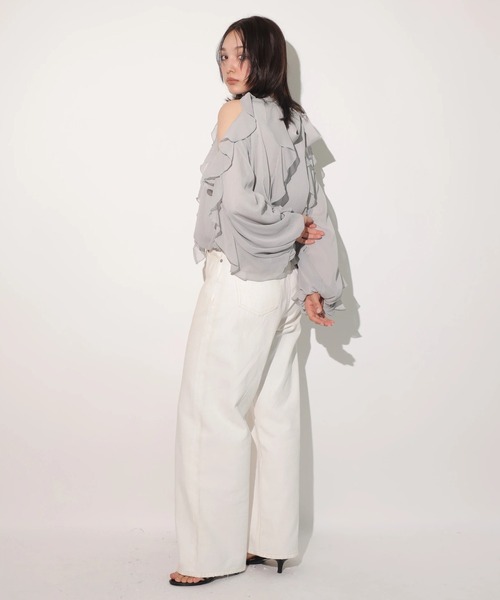 オフショルフリルシアーブラウス（シャツ/ブラウス）｜Rirandture（リ