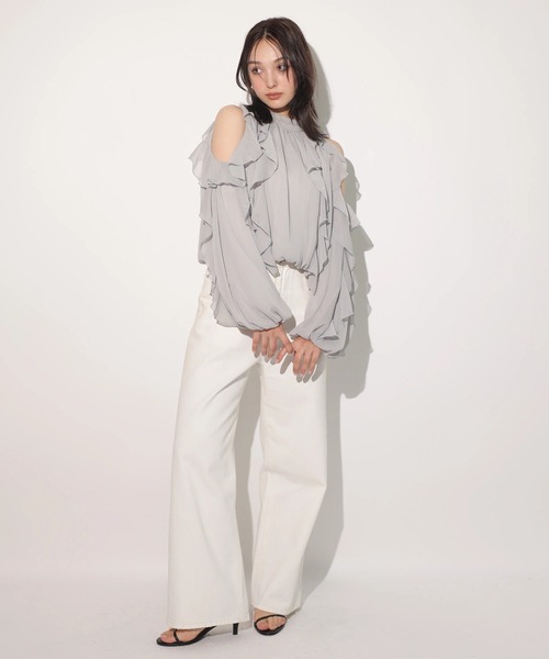 【タグ付き】Rirandure オフショルフリルシアーブラウス オフショルフリルシアーブラウス（シャツ/ブラウス）｜Rirandture（リ