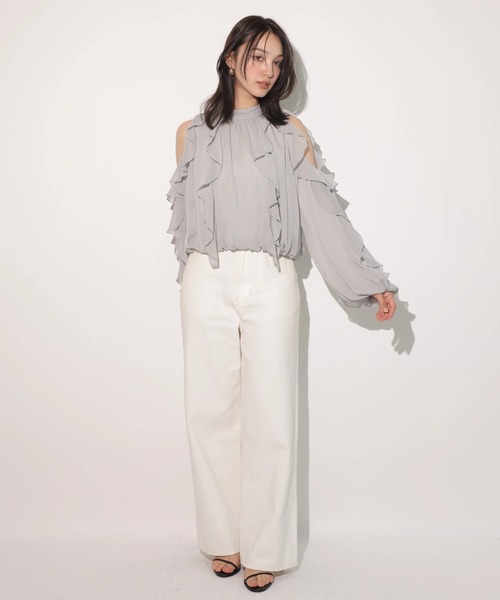 オフショルフリルシアーブラウス（シャツ/ブラウス）｜Rirandture（リ