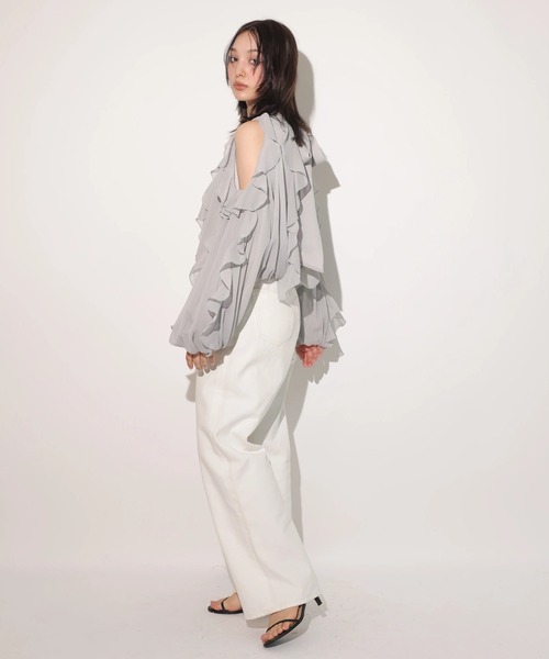 オフショルフリルシアーブラウス（シャツ/ブラウス）｜Rirandture（リ