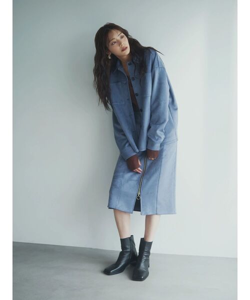 TONAL（トーナル）の「レイヤードリブニット（ニット/セーター・レディース・ライトブルー/オフホワイト/ブラウン・MEDIUM）」の15枚目の写真