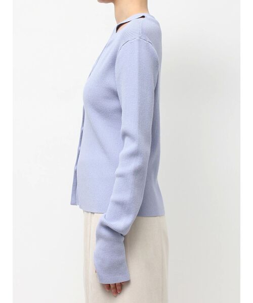 TONAL（トーナル）の「レイヤードリブニット（ニット/セーター・レディース・ライトブルー/オフホワイト/ブラウン・MEDIUM）」の20枚目の写真