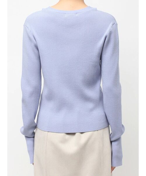 TONAL（トーナル）の「レイヤードリブニット（ニット/セーター・レディース・ライトブルー/オフホワイト/ブラウン・MEDIUM）」の21枚目の写真