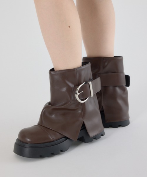 RODEO CROWNS WIDE BOWL（ロデオクラウンズワイドボウル）の「カバーショートブーツ（ブーツ・レディース・ブラック/ブラウン/グレー系その他・MEDIUM/LARGE）」の3枚目の写真