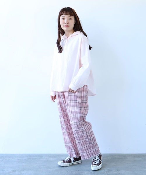 bulle de savon（ビュルデサボン）の「80/タイプライターナチュラルトリプルワッシャー スノーパーカー（シャツ/ブラウス・レディース・その他/ピンク・FREE）」の7枚目の写真