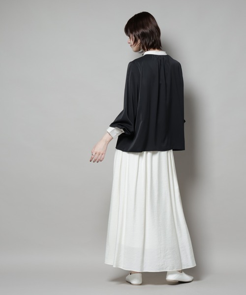 NANO universe（ナノユニバース）の「バイカラーデザインブラウス（シャツ/ブラウス・レディース・ブルー/ブラック/ホワイト・FREE）」の7枚目の写真