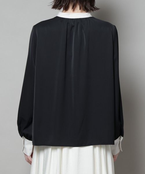 NANO universe（ナノユニバース）の「バイカラーデザインブラウス（シャツ/ブラウス・レディース・ブルー/ブラック/ホワイト・FREE）」の11枚目の写真