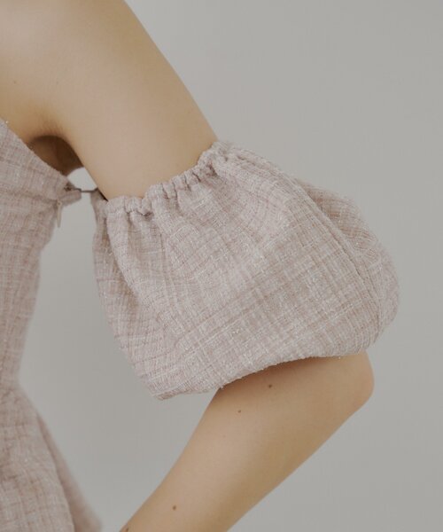 新素材】2wayツイードオフショルブラウス（シャツ/ブラウス
