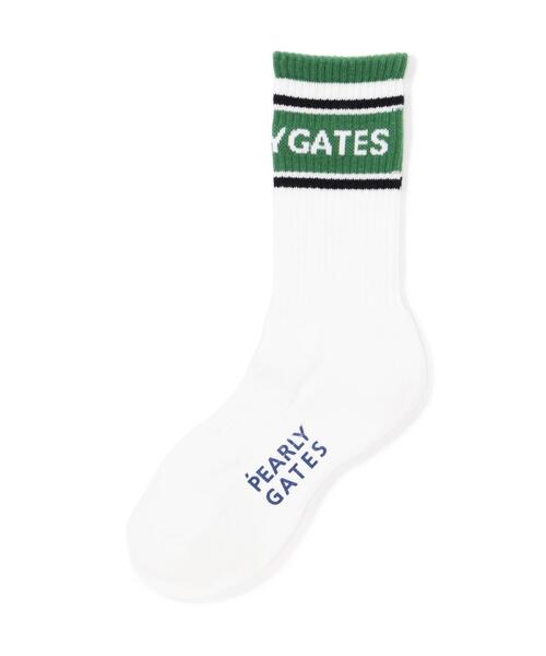 PEARLY GATES（パーリーゲイツ）の「【PEARLY GATES】ロゴラインミドルソックス (LADIES)（ソックス/靴下・レディース・ホワイト/ホワイト系その他2/ホワイト系その他4/ホワイト系その他6・FREE）」の3枚目の写真