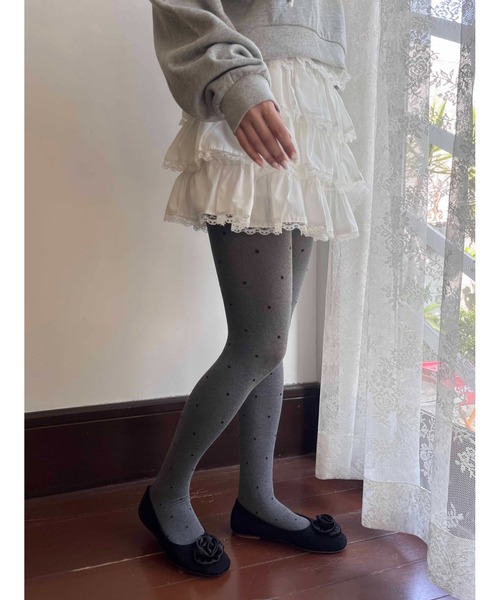 PHILLY（フィリー）の「ドットタイツ（タイツ/ストッキング・レディース・グレー・FREE）」の3枚目の写真