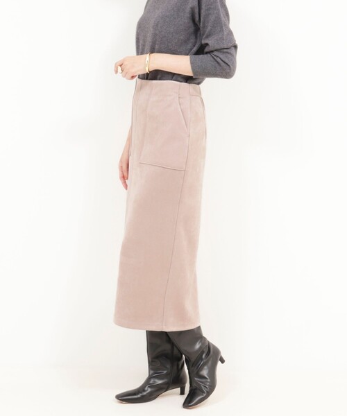 MICO COULIER(ミコクリエ)の「マシュマロスウェードタイトスカート(スカート・レディース・チャコールグレー/グレイッシュベージュ/ピンク・36/38)」の7枚目の写真