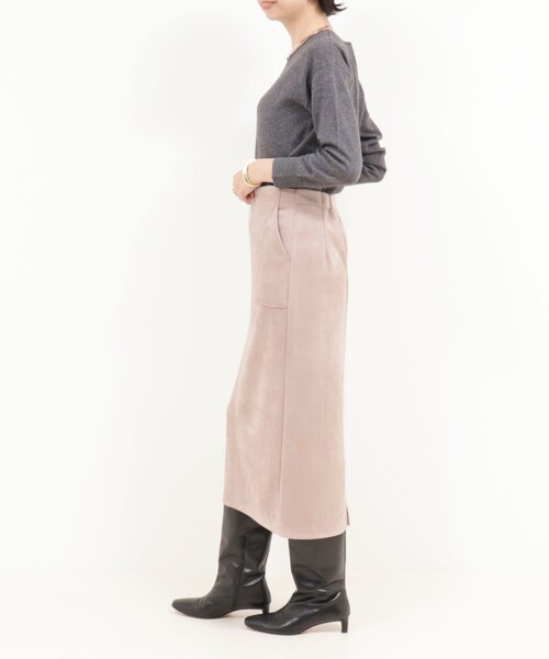 MICO COULIER(ミコクリエ)の「マシュマロスウェードタイトスカート(スカート・レディース・チャコールグレー/グレイッシュベージュ/ピンク・36/38)」の8枚目の写真