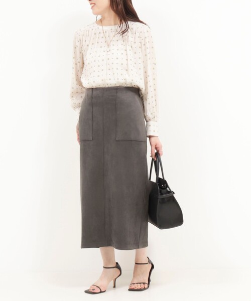 MICO COULIER(ミコクリエ)の「マシュマロスウェードタイトスカート(スカート・レディース・チャコールグレー/グレイッシュベージュ/ピンク・36/38)」の13枚目の写真