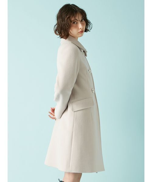 LILY BROWN（リリーブラウン）の「[L.B CANDY STOCK]ダブルビジューミディコート（チェスターコート・レディース・アイボリー/ブラック・0/1）」の7枚目の写真