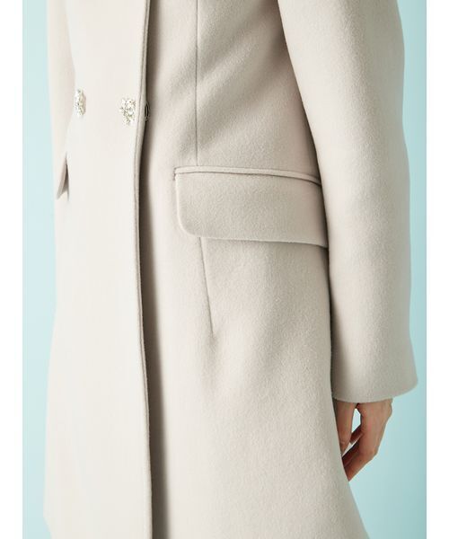 LILY BROWN（リリーブラウン）の「[L.B CANDY STOCK]ダブルビジューミディコート（チェスターコート・レディース・アイボリー/ブラック・0/1）」の10枚目の写真