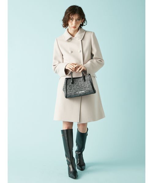 LILY BROWN（リリーブラウン）の「[L.B CANDY STOCK]ダブルビジューミディコート（チェスターコート・レディース・アイボリー/ブラック・0/1）」の18枚目の写真