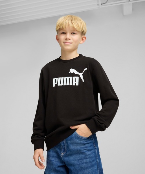 PUMA(プーマ)の「PUMA プーマ ボーイズ ESS NO.1 ロゴ クルー スウェット 120-160cm(スウェット・キッズ・ブラック/ヘザーグレー・160/150/130/140/120)」の2枚目の写真