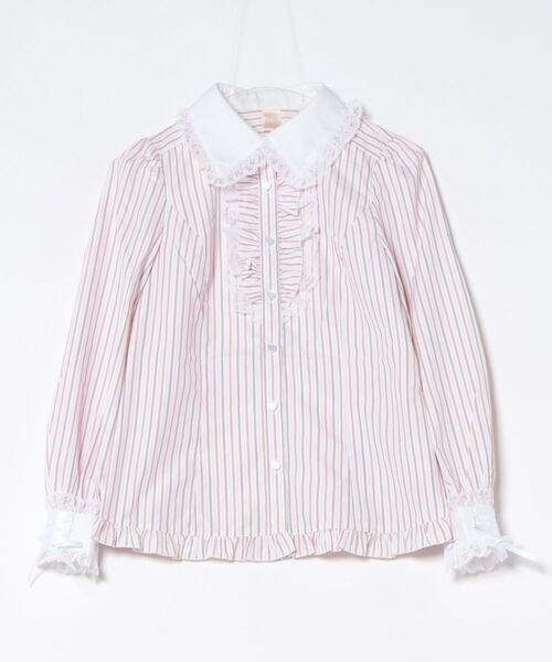Secret Honey（シークレットハニー）の「クレリックストライプシャツ（シャツ/ブラウス・レディース・ワインレッド/ブラック・MEDIUM）」の13枚目の写真