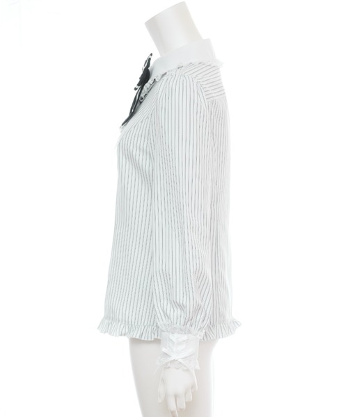 Secret Honey（シークレットハニー）の「クレリックストライプシャツ（シャツ/ブラウス・レディース・ワインレッド/ブラック・MEDIUM）」の10枚目の写真