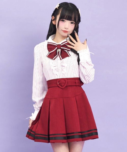 Secret Honey（シークレットハニー）の「クレリックストライプシャツ（シャツ/ブラウス・レディース・ワインレッド/ブラック・MEDIUM）」の3枚目の写真