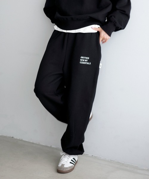 ANME（アンメ）の「裏起毛ロゴ刺繍ANMEスウェットパンツ（スウェットパンツ・レディース・ブラック/ブラウン/オフホワイト/オートミール・L/M/XXL/XL）」の2枚目の写真
