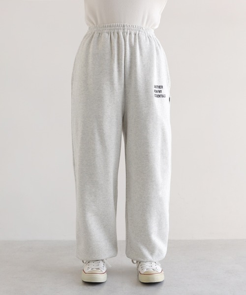 ANME（アンメ）の「裏起毛ロゴ刺繍ANMEスウェットパンツ（スウェットパンツ・レディース・ブラック/ブラウン/オフホワイト/オートミール・L/M/XXL/XL）」の5枚目の写真