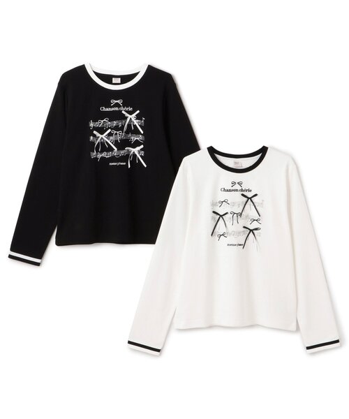 リボン＆音符長袖Tシャツ♪（Tシャツ/カットソー）｜mezzo piano