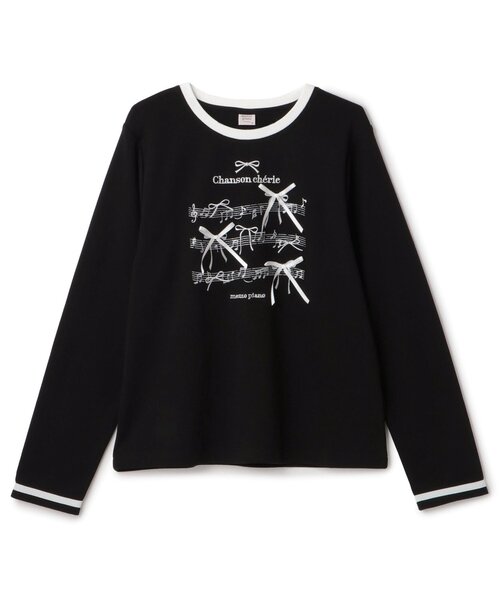 リボン＆音符長袖Tシャツ♪（Tシャツ/カットソー）｜mezzo piano