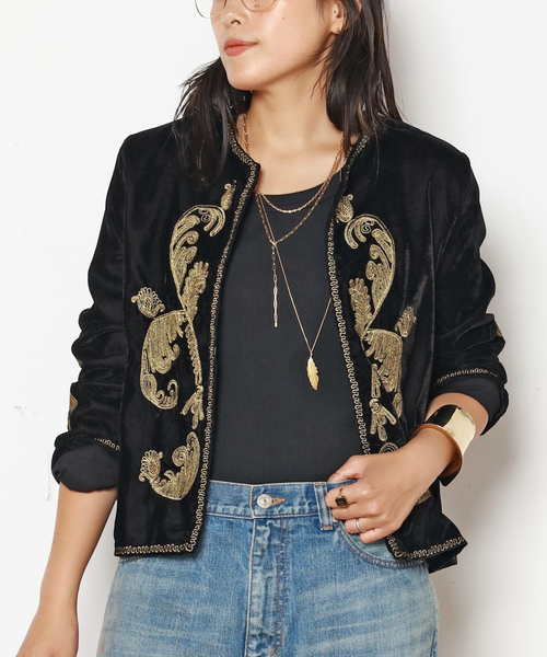 COUTURE D´ADAM/クチュールドアダム】Velvet Embroidery Jacket