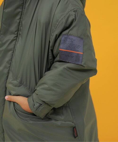 BREEZE(ブリーズ)の「【いつでもあったか機能綿】フードがしまえるモンスターコート(モッズコート・キッズ・ブラック/カーキ・150/140/130/120/110/100/90)」の8枚目の写真