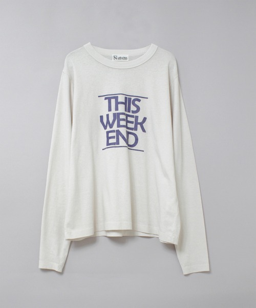 RNA-N(アールエヌエーエヌ)の「M2536 ゆる天竺USED風ロゴT(Tシャツ/カットソー・レディース・サックスブルー/キナリ/スミクロ・FREE)」の5枚目の写真