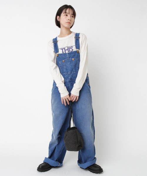 RNA-N(アールエヌエーエヌ)の「M2536 ゆる天竺USED風ロゴT(Tシャツ/カットソー・レディース・サックスブルー/キナリ/スミクロ・FREE)」の11枚目の写真