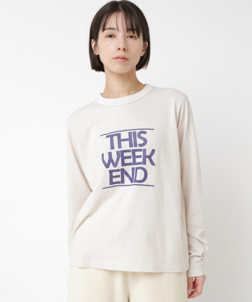 RNA-N(アールエヌエーエヌ)の「M2536 ゆる天竺USED風ロゴT(Tシャツ/カットソー・レディース・サックスブルー/キナリ/スミクロ・FREE)」の4枚目の写真