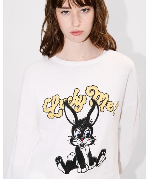KENZO(ケンゾー)の「'KENZO Cartoon' ロング スリーブ コットン Tシャツ(Tシャツ/カットソー・レディース・ホワイト系その他・MEDIUM/SMALL/X-SMALL)」の1枚目の写真