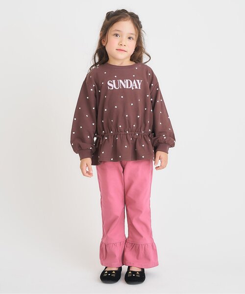 apres les cours（アプレレクール）の「【WEB限定/ジュニア対応】ハートポケット裾フリルパンツ（その他パンツ・キッズ・ローズ/ブラック・110/120/130/140/80/90/100）」の22枚目の写真