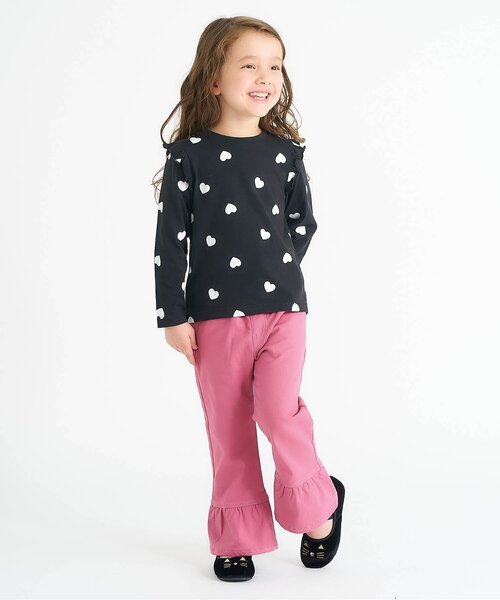 apres les cours（アプレレクール）の「【WEB限定/ジュニア対応】ハートポケット裾フリルパンツ（その他パンツ・キッズ・ローズ/ブラック・110/120/130/140/80/90/100）」の9枚目の写真