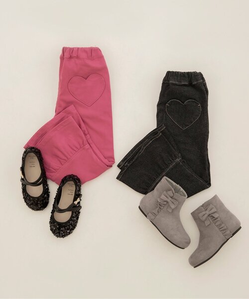 apres les cours（アプレレクール）の「【WEB限定/ジュニア対応】ハートポケット裾フリルパンツ（その他パンツ・キッズ・ローズ/ブラック・110/120/130/140/80/90/100）」の13枚目の写真