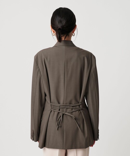 BEAUTY&YOUTH UNITED ARROWS(ビューティーアンドユースユナイテッドアローズ)の「バックレースアップ ダブルジャケット(テーラードジャケット・レディース・ダークグレー/オリーブ・M/S/XS)」の11枚目の写真
