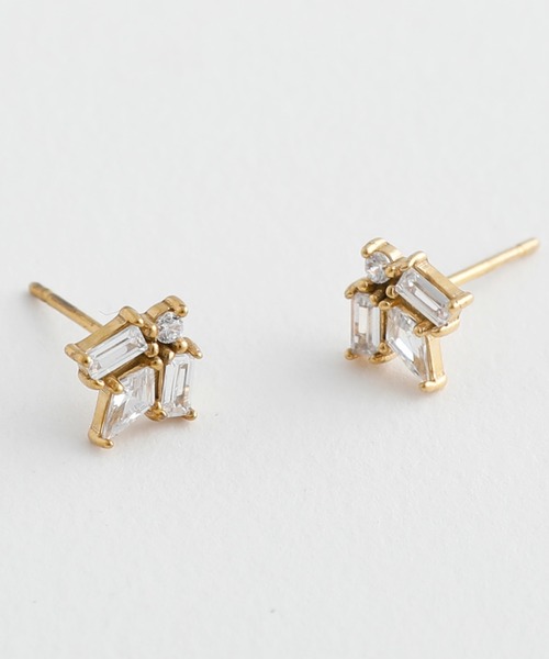 JewCas（ジュアキャス）の「【金属アレルギー対応ノットアレプラス】プリズムピアス[NOP0138]（ピアス（両耳用）・レディース・シルバー/ゴールド・FREE）」の3枚目の写真