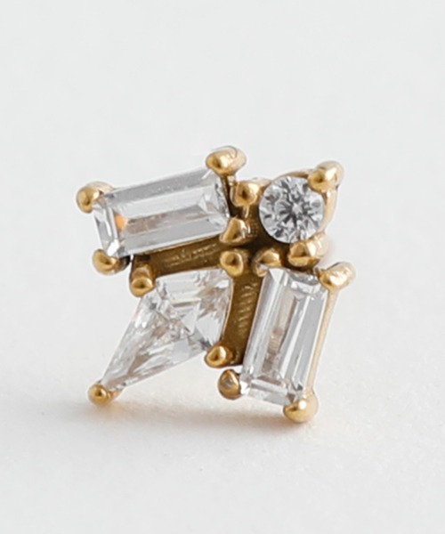 JewCas（ジュアキャス）の「【金属アレルギー対応ノットアレプラス】プリズムピアス[NOP0138]（ピアス（両耳用）・レディース・シルバー/ゴールド・FREE）」の4枚目の写真