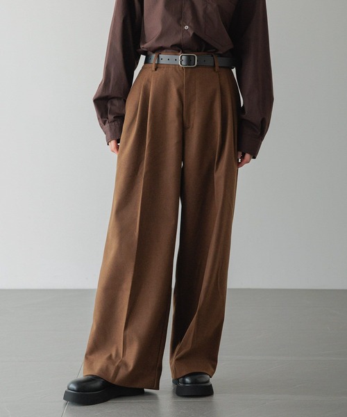 LOWRYS FARM（ローリーズファーム）の「【LFM(U)】キモウワイドタックスラックスパンツ　 601661（スラックス・メンズ・ブラウン/ブラック・MEDIUM/LARGE）」の14枚目の写真