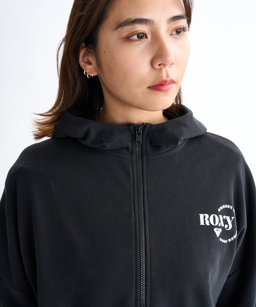 ROXY（ロキシー）の「JIVY ZIP HOODIE /ロキシーロゴワンポイントドロップショルダージップアップフーディー・パーカー（パーカー・レディース・ブラック/ナチュラル/ブラウン・SMALL/MEDIUM/LARGE）」の12枚目の写真