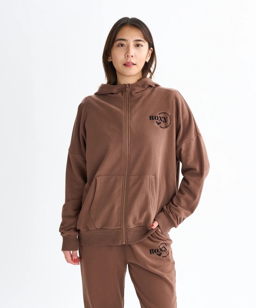 ROXY（ロキシー）の「JIVY ZIP HOODIE /ロキシーロゴワンポイントドロップショルダージップアップフーディー・パーカー（パーカー・レディース・ブラック/ナチュラル/ブラウン・SMALL/MEDIUM/LARGE）」の13枚目の写真