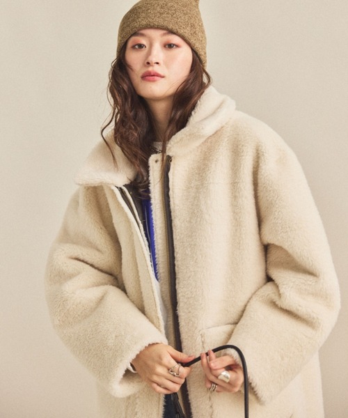 MIRROR STOKE（ミラーストーク）の「【ZOZO限定】BOA REVERSIBLE MOUTON JACKET/ボアリバーシブルムートンジャケット（その他アウター・レディース・ダークブラウン/カーキ・MEDIUM）」の20枚目の写真